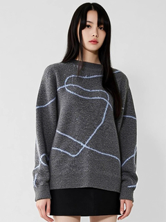 LUDIC PARK(ルディックパーク) |ラインジャガードシャギーラメニットトップス