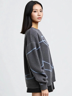 LUDIC PARK(ルディックパーク) |ラインジャガードシャギーラメニットトップス