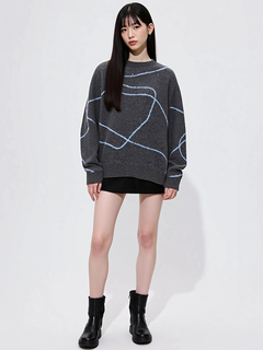 LUDIC PARK(ルディックパーク) |ラインジャガードシャギーラメニットトップス