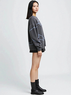 LUDIC PARK(ルディックパーク) |ラインジャガードシャギーラメニットトップス