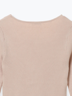 LUDIC PARK(ルディックパーク) |パール付きクロスリブニットトップス