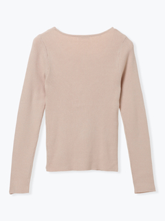 LUDIC PARK(ルディックパーク) |パール付きクロスリブニットトップス