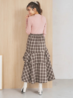 LUDIC PARK(ルディックパーク) |襟ビジューパール付きリブニットトップス