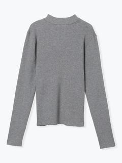 LUDIC PARK(ルディックパーク) |襟ビジューパール付きリブニットトップス