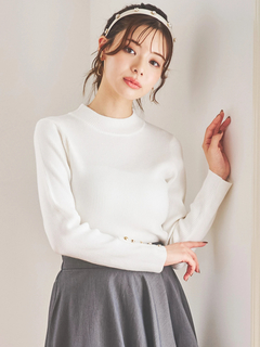 LUDIC PARK(ルディックパーク) |袖ボタンリブニットプルオーバー