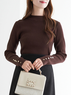 LUDIC PARK(ルディックパーク) |袖ボタンリブニットプルオーバー