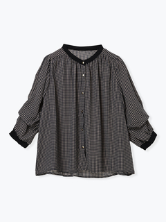 LUDIC PARK(ルディックパーク) |【袖2WAY】千鳥柄ノーカラーシャツ