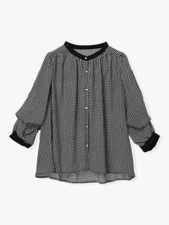 LUDIC PARK(ルディックパーク) |【袖2WAY】千鳥柄ノーカラーシャツ