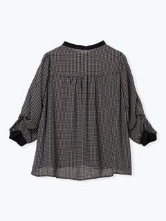 LUDIC PARK(ルディックパーク) |【袖2WAY】千鳥柄ノーカラーシャツ