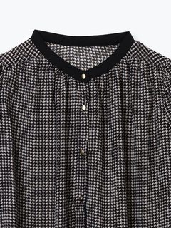 LUDIC PARK(ルディックパーク) |【袖2WAY】千鳥柄ノーカラーシャツ