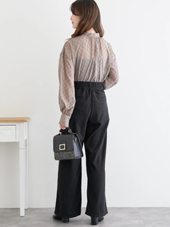 LUDIC PARK(ルディックパーク) |[前後２WAY]ドット柄フロッキープリントボウタイブラウス