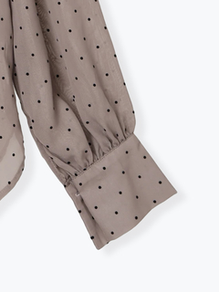 LUDIC PARK(ルディックパーク) |[前後２WAY]ドット柄フロッキープリントボウタイブラウス