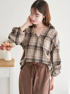 LUDIC PARK(ルディックパーク) |チェック柄タックスリーブスキッパーシャツ