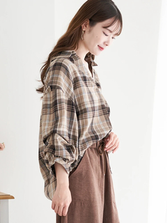 LUDIC PARK(ルディックパーク) |チェック柄タックスリーブスキッパーシャツ