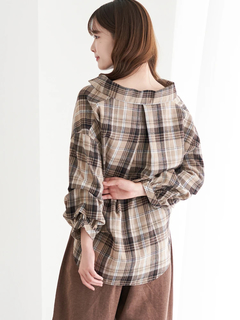 LUDIC PARK(ルディックパーク) |チェック柄タックスリーブスキッパーシャツ