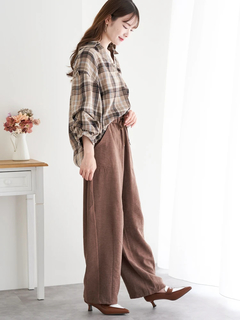 LUDIC PARK(ルディックパーク) |チェック柄タックスリーブスキッパーシャツ