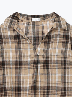 LUDIC PARK(ルディックパーク) |チェック柄タックスリーブスキッパーシャツ