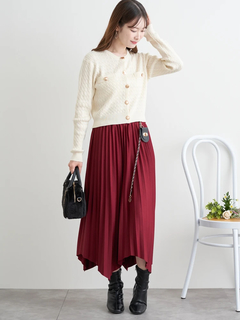 LUDIC PARK(ルディックパーク) |ケーブル編み長袖ニットカーディガン