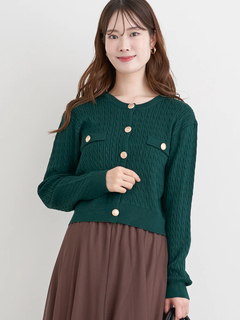 LUDIC PARK(ルディックパーク) |ケーブル編み長袖ニットカーディガン