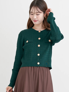 LUDIC PARK(ルディックパーク) |ケーブル編み長袖ニットカーディガン