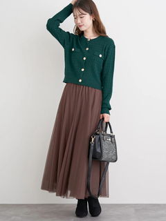 LUDIC PARK(ルディックパーク) |ケーブル編み長袖ニットカーディガン