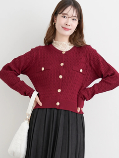 LUDIC PARK(ルディックパーク) |ケーブル編み長袖ニットカーディガン