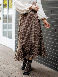 LUDIC PARK(ルディックパーク) |チェック柄ビット付きマーメイドスカート