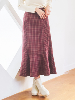 LUDIC PARK(ルディックパーク) |チェック柄ビット付きマーメイドスカート