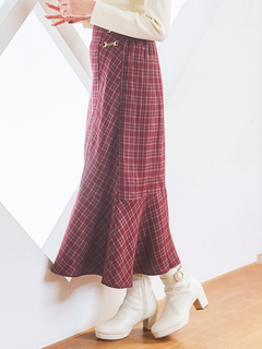 LUDIC PARK(ルディックパーク) |チェック柄ビット付きマーメイドスカート