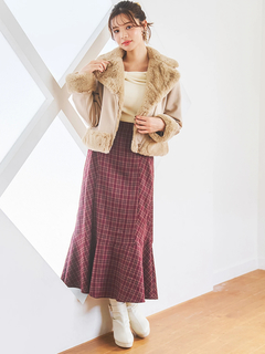 LUDIC PARK(ルディックパーク) |チェック柄ビット付きマーメイドスカート