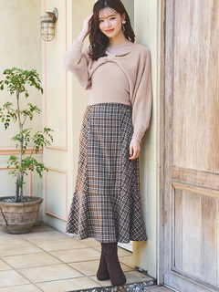 LUDIC PARK(ルディックパーク) |チェック柄ビット付きマーメイドスカート