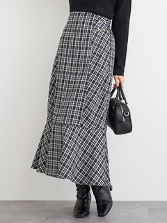 LUDIC PARK(ルディックパーク) |チェック柄ビット付きマーメイドスカート