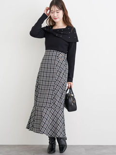 LUDIC PARK(ルディックパーク) |チェック柄ビット付きマーメイドスカート
