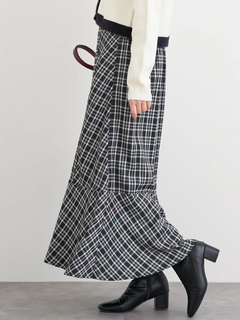 LUDIC PARK(ルディックパーク) |チェック柄ビット付きマーメイドスカート