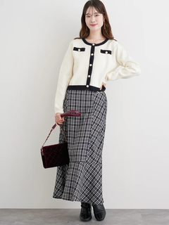 LUDIC PARK(ルディックパーク) |チェック柄ビット付きマーメイドスカート