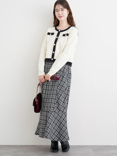 LUDIC PARK(ルディックパーク) |チェック柄ビット付きマーメイドスカート