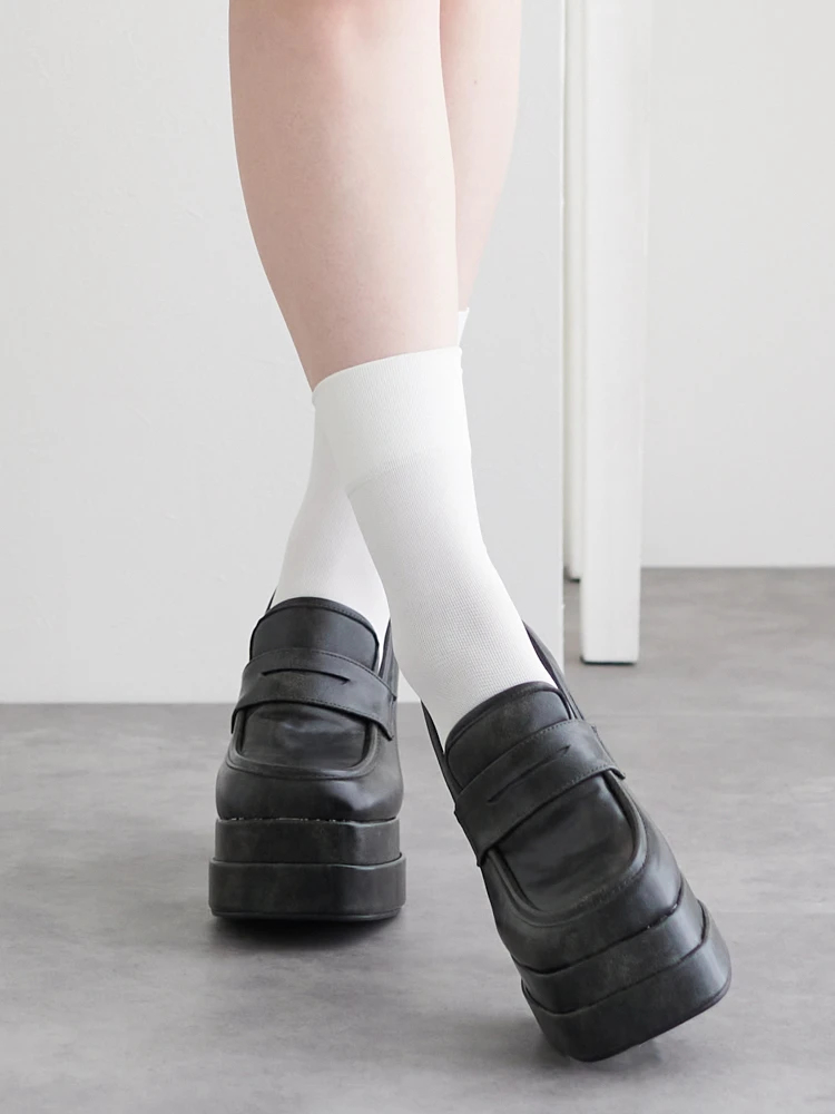 フェイクレザー厚底チャンキーヒールローファー / LUDIC PARK（ル