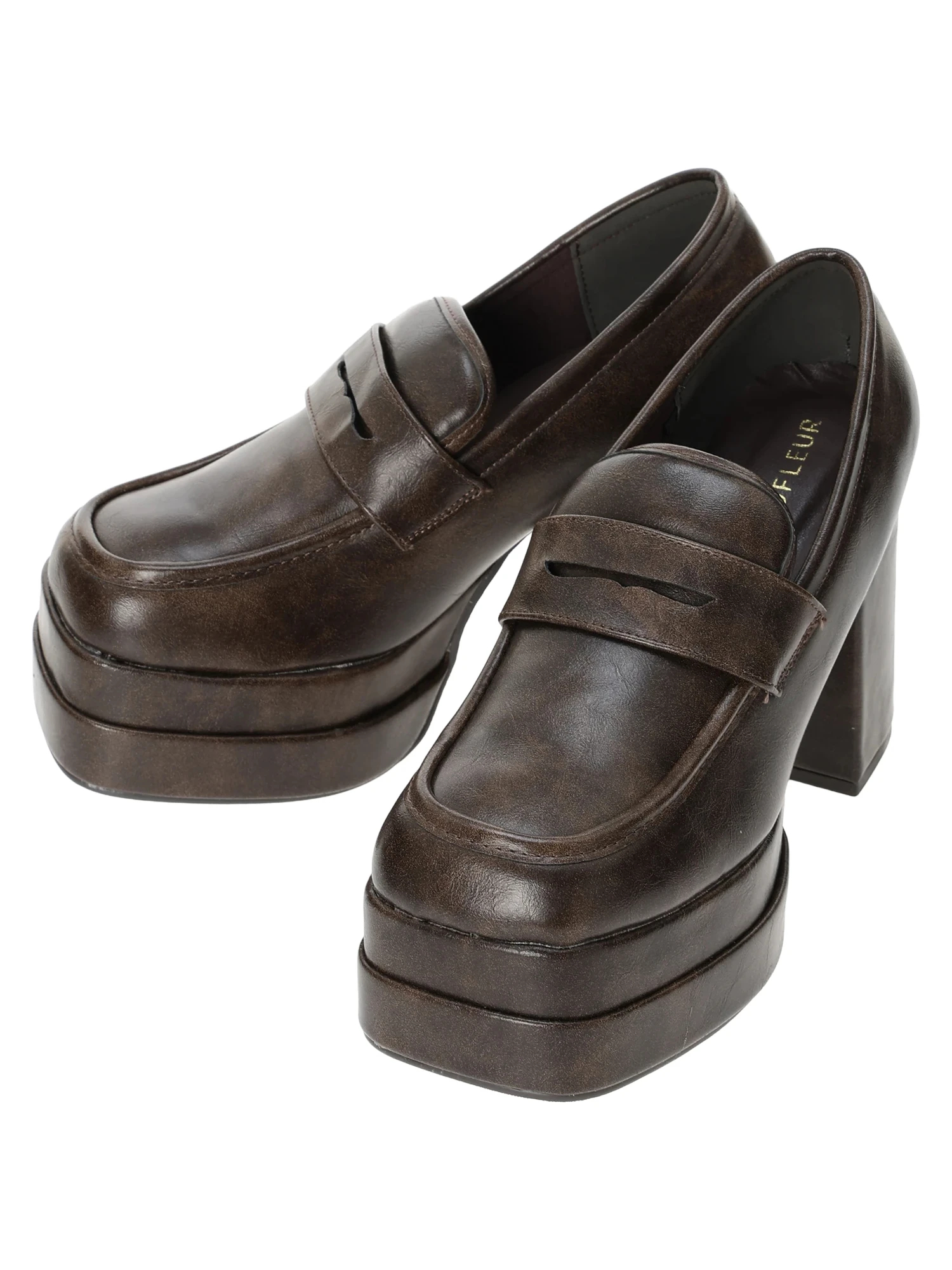 フェイクレザー厚底チャンキーヒールローファー / LUDIC PARK（ル