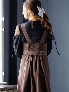 LUDIC PARK(ルディックパーク) |肩チュールシアーパール付きリボントップス