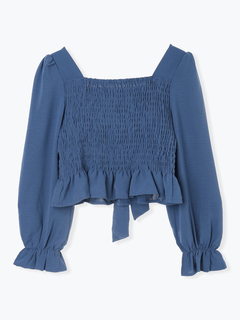 LUDIC PARK(ルディックパーク) |フロントリボンシャーリングブラウス（無地・チェック柄）