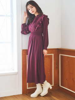 LUDIC PARK(ルディックパーク) |ピンタックフリルワンピース(無地・チェック柄)