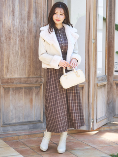 LUDIC PARK(ルディックパーク) |ピンタックフリルワンピース(無地・チェック柄)