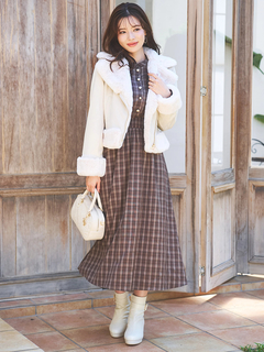 LUDIC PARK(ルディックパーク) |ピンタックフリルワンピース(無地・チェック柄)