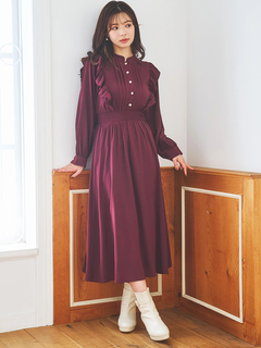 LUDIC PARK(ルディックパーク) |ピンタックフリルワンピース(無地・チェック柄)