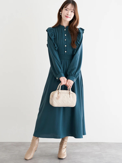 LUDIC PARK(ルディックパーク) |ピンタックフリルワンピース(無地・チェック柄)