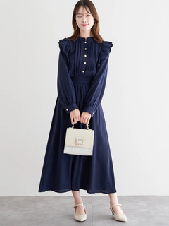 LUDIC PARK(ルディックパーク) |ピンタックフリルワンピース(無地・チェック柄)