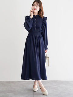 LUDIC PARK(ルディックパーク) |ピンタックフリルワンピース(無地・チェック柄)