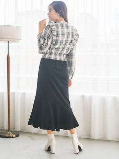 LUDIC PARK(ルディックパーク) |ピンタックフリルブラウス(無地・チェック柄)