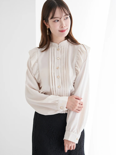 LUDIC PARK(ルディックパーク) |ピンタックフリルブラウス(無地・チェック柄)