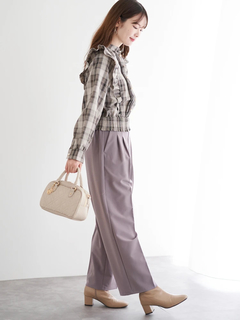 LUDIC PARK(ルディックパーク) |ピンタックフリルブラウス(無地・チェック柄)